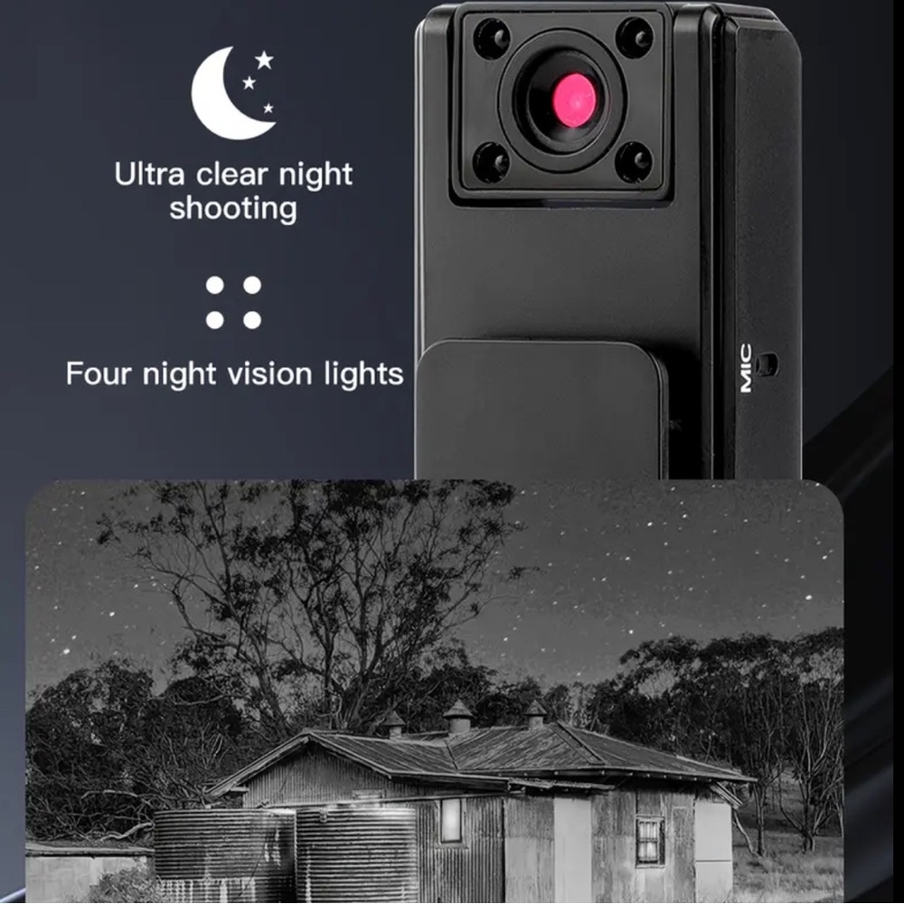 NEW  1pc 1080P Mini Body Camera with 180° Rotatable Lens, USB Rechargeable, - Picture 10 of 12
